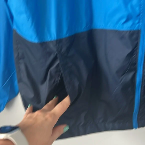 NWOT Columbia Men's Jacket Center Ridge Windbreaker Hooded Size XL Blue/Navy - Picture 6 of 13